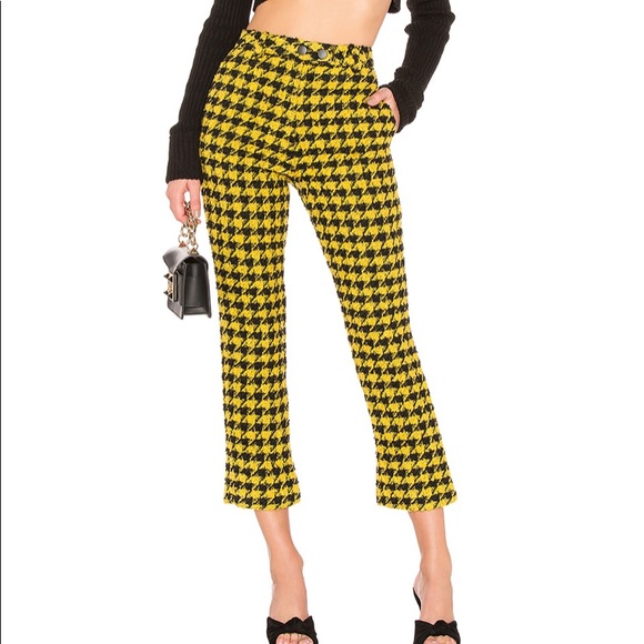 yellow houndstooth pants